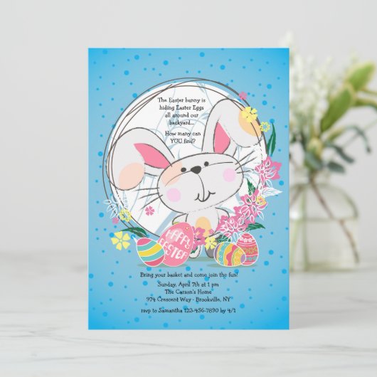 Invitation de lapin de Pâques (Debout devant)
