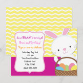 Invitation de lapin de Pâques de printemps pour fi (Devant / Derrière)
