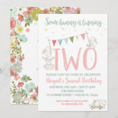 Invitation de lapin, invitation d'anniversaire de (Devant / Derrière)