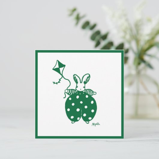 Invitation de lapin vert (Debout devant)