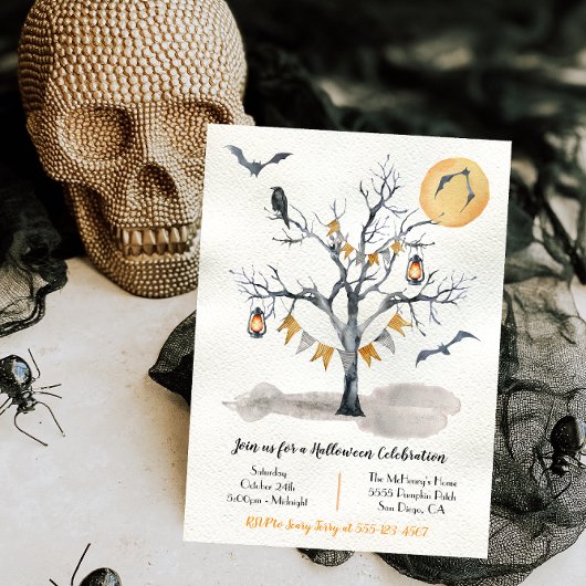 Invitation de l'arbre de fête d'Halloween