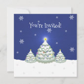 Invitation de l'arbre de Noël bleu (Devant)