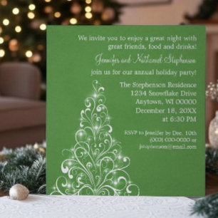 Invitation de l'arbre de Noël, vert
