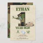 Invitation de l'armée - 1er anniversaire Invitatio (Devant / Derrière)