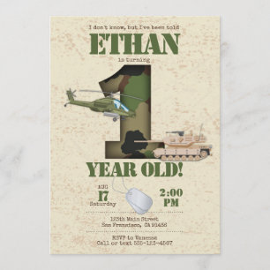 Invitation de l'armée - 1er anniversaire Invitatio