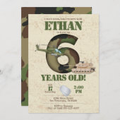 Invitation de l'armée - 6e anniversaire Invitation (Devant / Derrière)