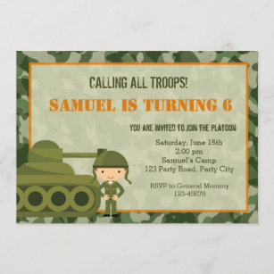 Invitations Faire Part Cartes Anniversaire Militaire Zazzle Be