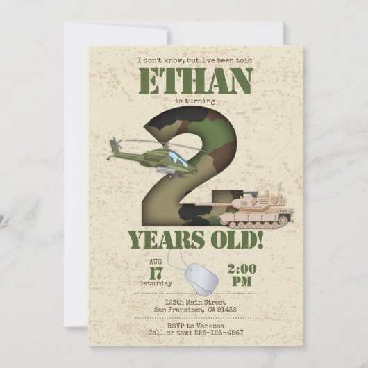 Invitation de l'Armée de terre - Invitation du 2e  (Devant)