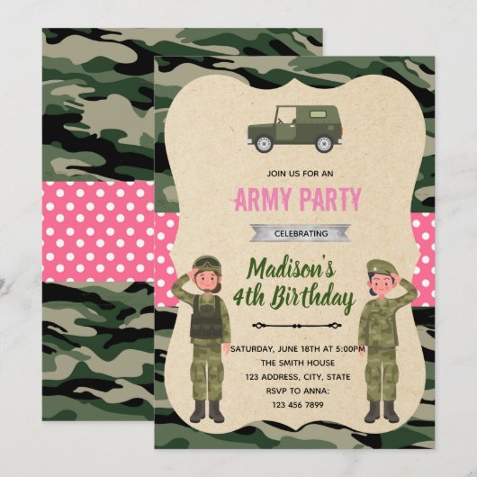 Invitation de l'armée des filles (Devant / Derrière)