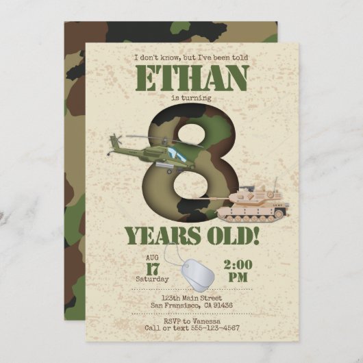Invitation de l'armée - Invitation du 8e anniversa (Devant / Derrière)