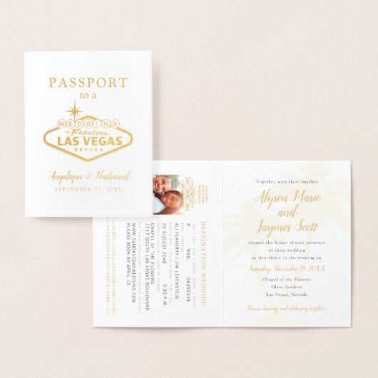 Invitation de Las Vegas Mariage Passport (Affichage)