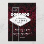 Invitation de Las Vegas Red Black Mariage damassé<br><div class="desc">Invitation de Las Vegas Red Black Mariage damassé. Customiser l'avant et l'arrière.</div>