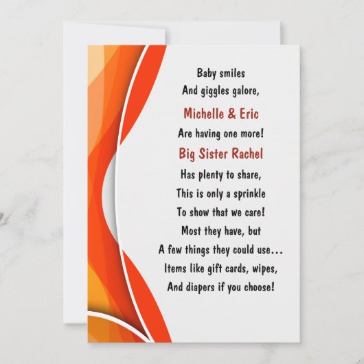 Invitation de l'aspersion de bébé (Devant)