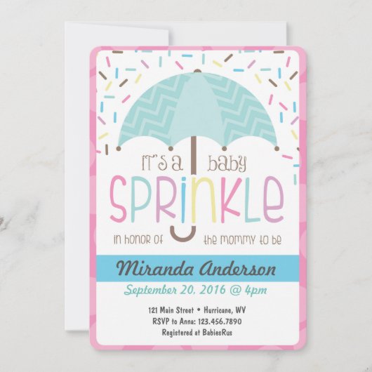 Invitation de l'aspersion de bébé (Devant)