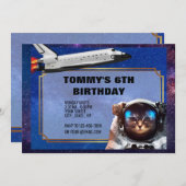 Invitation de l'astronaute Cat Space (Devant / Derrière)