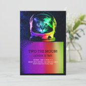 Invitation de l'astronaute Chat coloré (Debout devant)