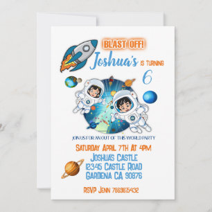 Invitation de l'astronaute Space Birthday Party