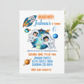 Invitation de l'astronaute Space Birthday Party (Debout devant)