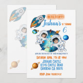 Invitation de l'astronaute Space Birthday Party (Devant / Derrière)