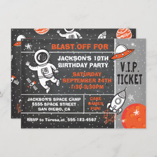 Invitation de l'astronaute Space Birthday Party