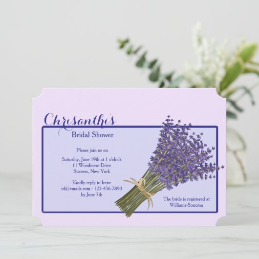 Invitation de Lavender Bouquet (Debout devant)