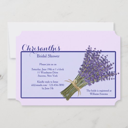 Invitation de Lavender Bouquet (Devant)