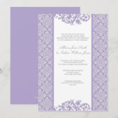 Invitation de Lavender Mariage damassé (Devant / Derrière)