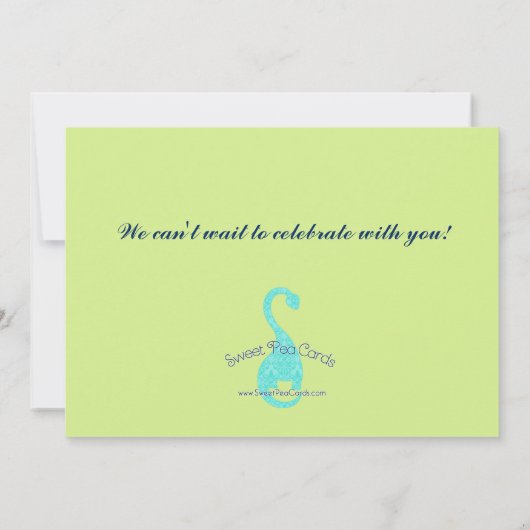 Invitation de l'Baby shower de Tiny Dinosaur (Dos)