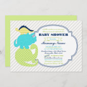 Invitation de l'Baby shower de Tiny Dinosaur (Devant / Derrière)