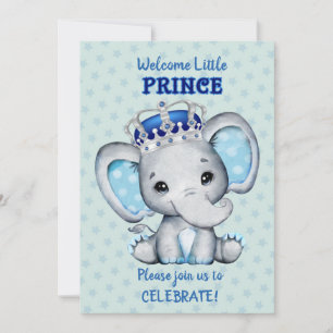Invitation de l'Baby shower du prince Eléphant