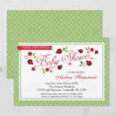 Invitation de l'Baby shower Lady Bug (Devant / Derrière)