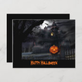 Invitation de l'Citrouille Haunween House Bats (Devant / Derrière)