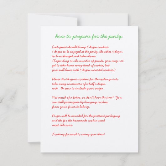 Invitation de l'échange de cookies avec instructio (Dos)