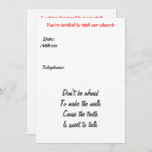 Invitation de l'Église (Devant / Derrière)