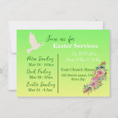 Invitation de l'église de Pâques fleurie verte et (Dos)