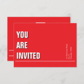 Invitation de l'église minimale rouge vif (Devant / Derrière)