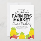 Invitation de légumes et de fruits du marché fermi (Devant)