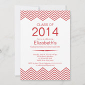 Invitation de l'Elegant Red Chevron Graduation Par (Devant)