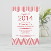 Invitation de l'Elegant Red Chevron Graduation Par (Debout devant)