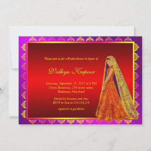 Invitation de l'élégante Fête de l'mariée indienne