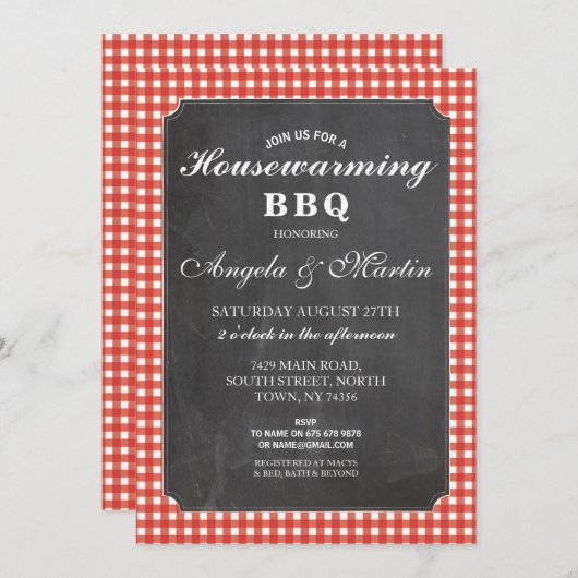 Invitation de l'émission Red Check Chalk du BBQ Ho (Devant / Derrière)