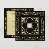 Invitation de l'empereur Fleur De Lis Black Regenc (Devant / Derrière)