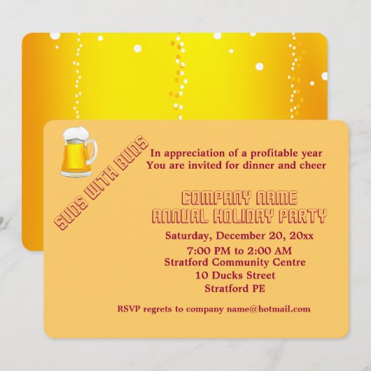 Invitation de l'entreprise (Devant / Derrière)