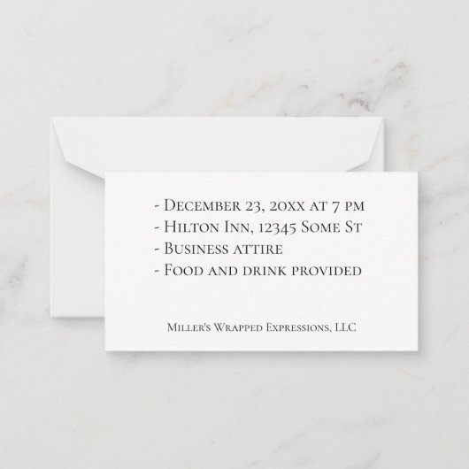 Invitation de l'entreprise (Dos)