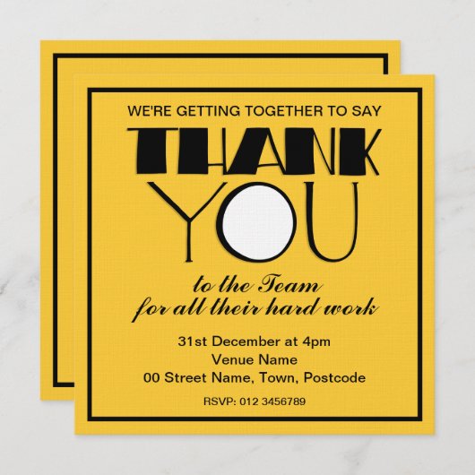 Invitation de l'équipe Big Merci black Merci (Devant / Derrière)