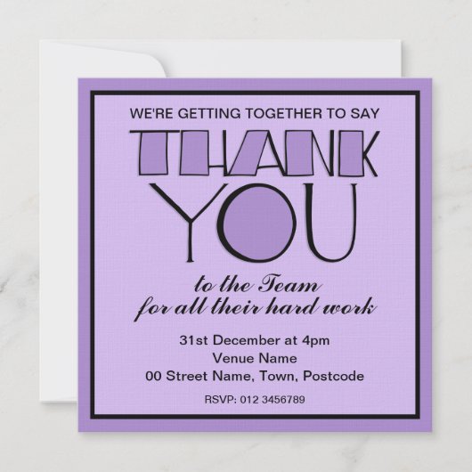 Invitation de l'équipe de Merci violet de Merci (Devant)