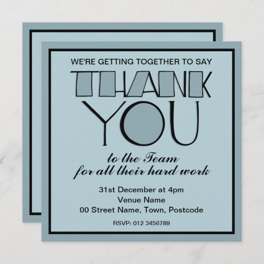 Invitation de l'équipe d'Merci bleu Merci (Devant / Derrière)