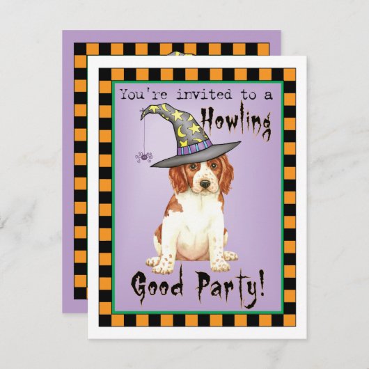 Invitation de l'espagne d'Halloween Welsh Springer (Devant / Derrière)