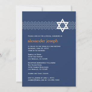 Invitation de l'étoile brillante Bar Mitzvah