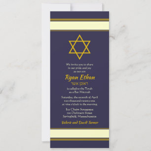 Invitation de l'étoile d'or de David Bar Mitzvah